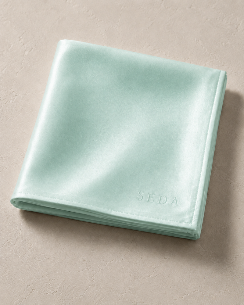 SEDA Silk Ritual Cloth in Sea Mint — 25 momme mulberry silk face cloth